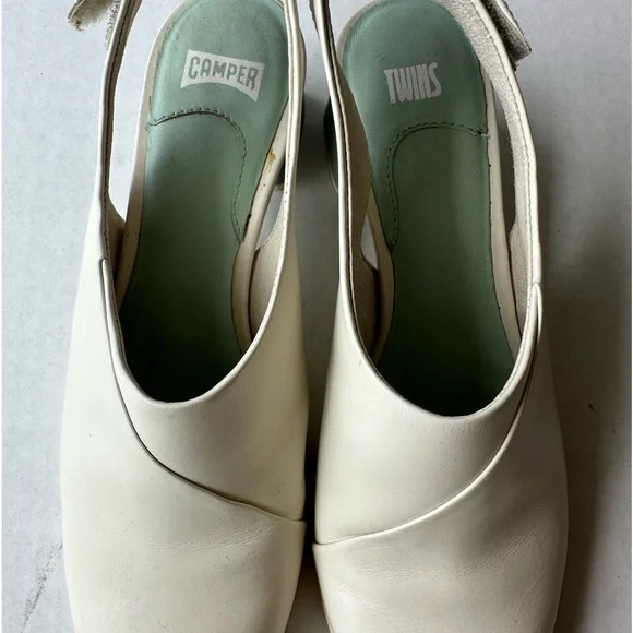 Camper Twins Velcro Slingback Mule Boot Shoe White Size 38 US Size 7.5 - Picture 9 of 14